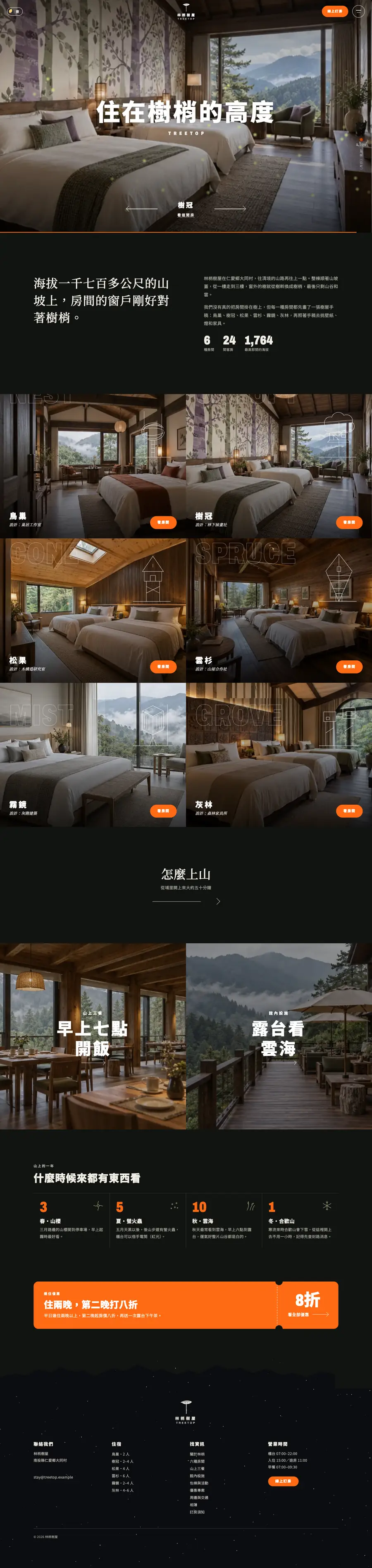 林梢樹屋網站首頁整頁截圖