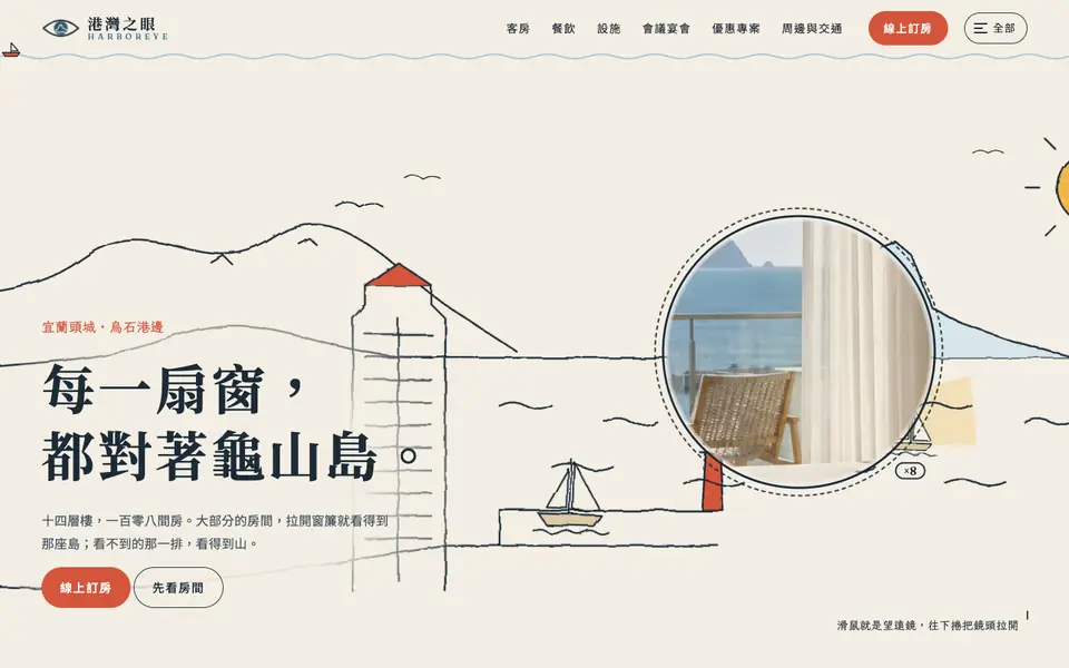 港灣之眼酒店網站首頁